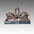 Animal Pássaro Estátua Swan Lovers Bronze Escultura, Milo Tpal-082